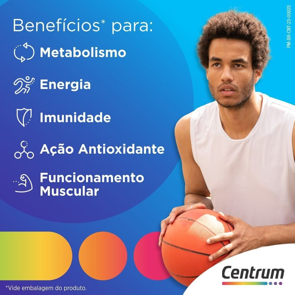 Suplemento Polivitamínico Centrum Essentials Homem de A a Zinco 60 + 30 Comprimidos